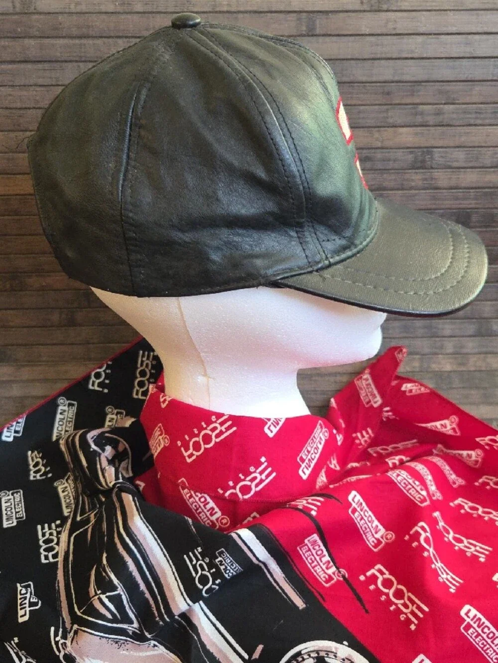 Vintage Dale Earnhardt Leather Baseball Cap with Red Trim Number 3